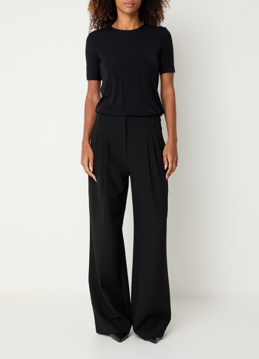 Wolford T-shirt met ronde hals - voorkant 4 zwart