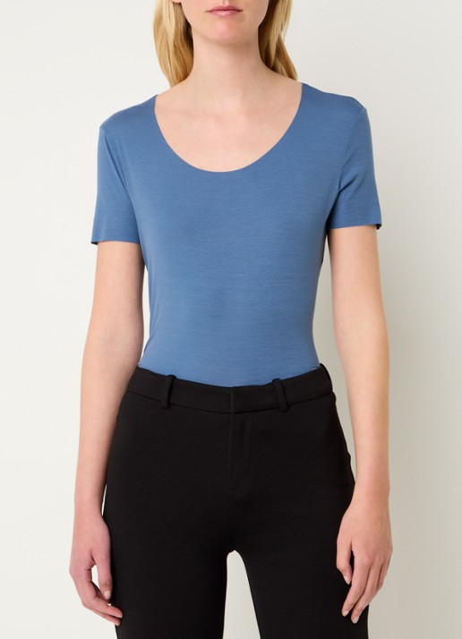 Wolford Top met stretch - detail 3 staalblauw