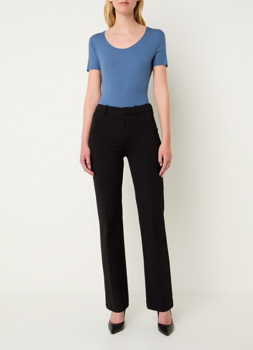 Wolford Top met stretch - voorkant 2 staalblauw