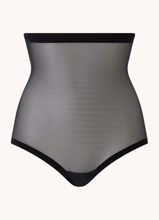 Wolford Tulle Control corrigerende tailleslip van mesh - voorkant zwart
