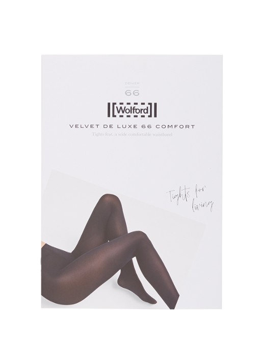 Wolford Velvet de Luxe Comfort panty in 66 denier - voorkant diepzwart