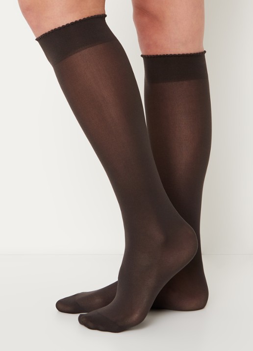 Wolford Velvet de Luxe pantykousen in 50 denier - voorkant 2 nearly black - 7212