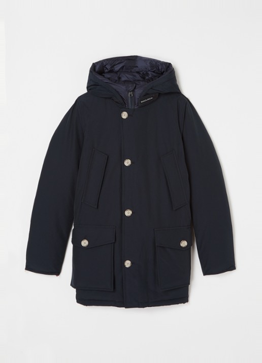 Woolrich Artic parka met donsvulling en capuchon  - voorkant 2 donkerblauw