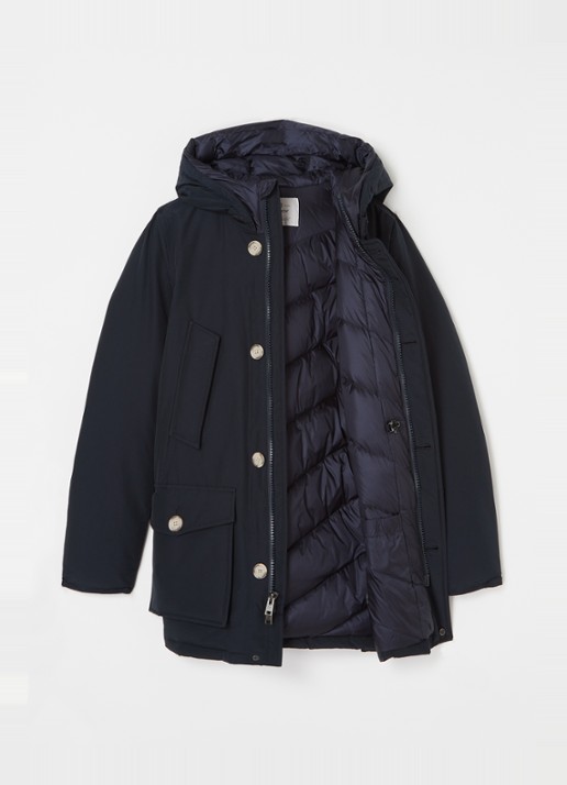 Woolrich Artic parka met donsvulling en capuchon  - voorkant 3 donkerblauw