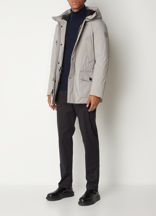 Woolrich Artic parka met donsvulling en klepzakken - voorkant 6 donkerbeige