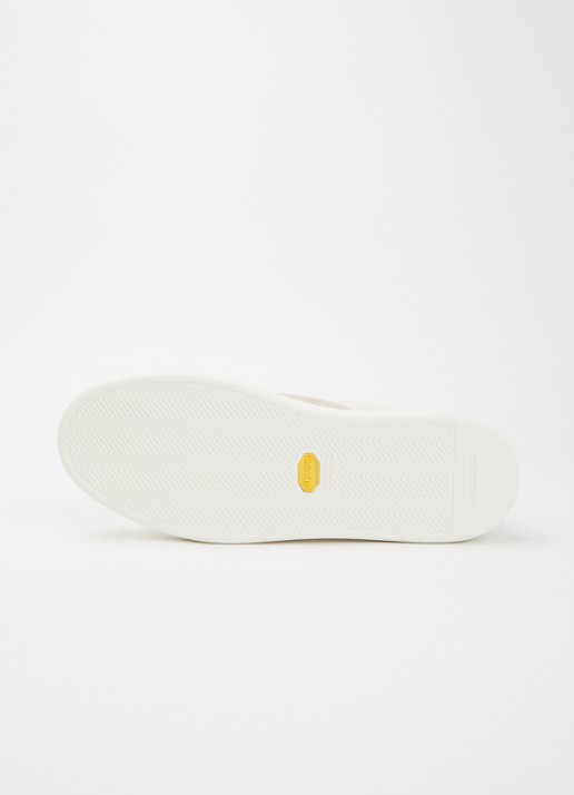Woolrich Classic Court sneaker van leer met details van suède - detail 3 gebroken wit