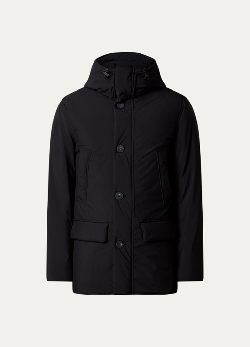 Woolrich Cloud Arctic gewatteerde parka met donsvulling en waterafstotende coating - voorkant 4 zwart