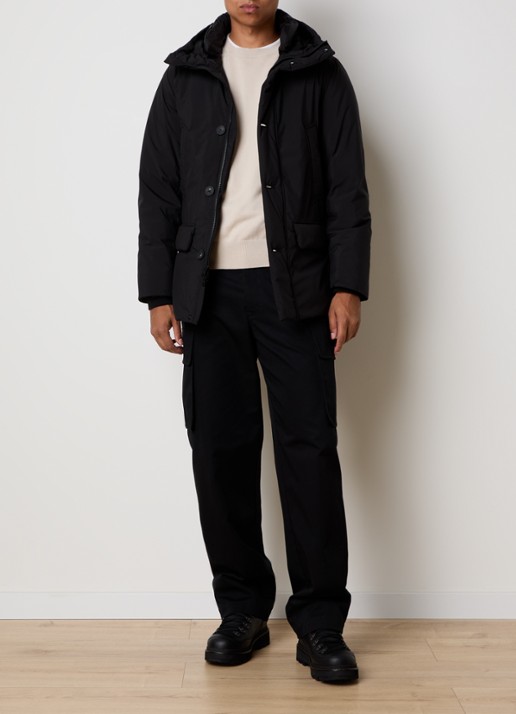 Woolrich Cloud Arctic gewatteerde parka met donsvulling en waterafstotende coating - voorkant 5 zwart