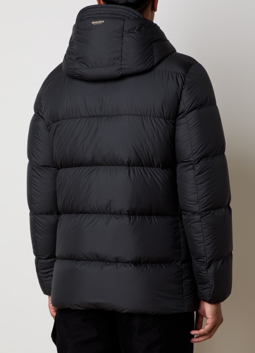 Woolrich Cloud Davis gewatteerde parka met donsvulling en waterafstotende coating - achterkant 6 zwart