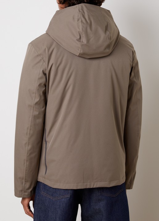 Woolrich Crestmont 3-in-1 gewatteerde parka met uitneembare voering - achterkant 4 zand