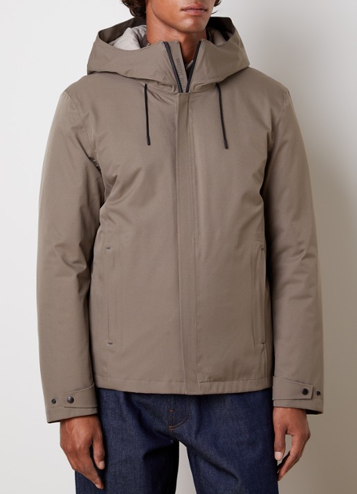 Woolrich Crestmont 3-in-1 gewatteerde parka met uitneembare voering - detail zand