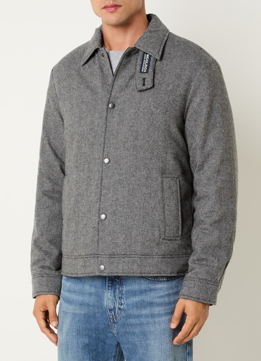 Woolrich Gewatteerd overshirt in wolblend met print