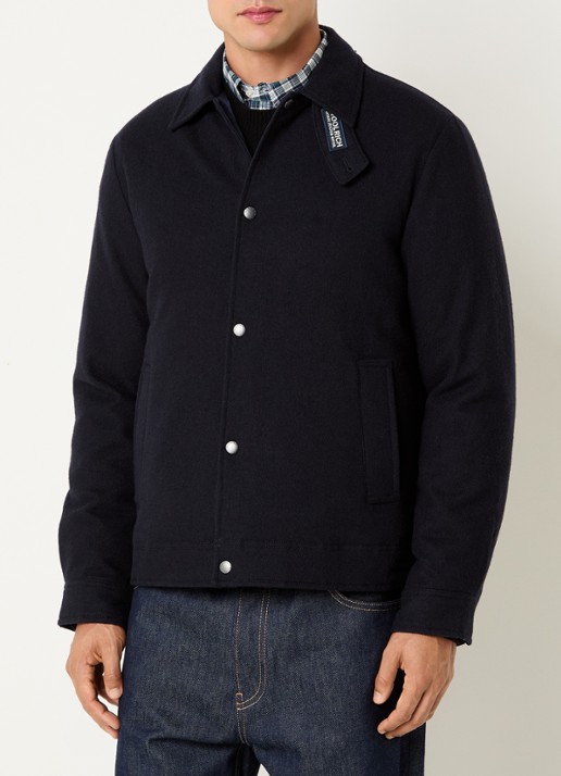 Woolrich Gewatteerd overshirt in wolblend met steekzakken