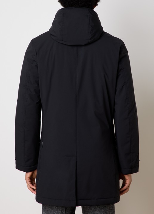 Woolrich Gewatteerde parka met afneembare capuchon - achterkant zwart