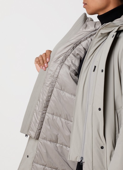 Woolrich Gewatteerde parka met afneembare capuchon - detail 3 grijs