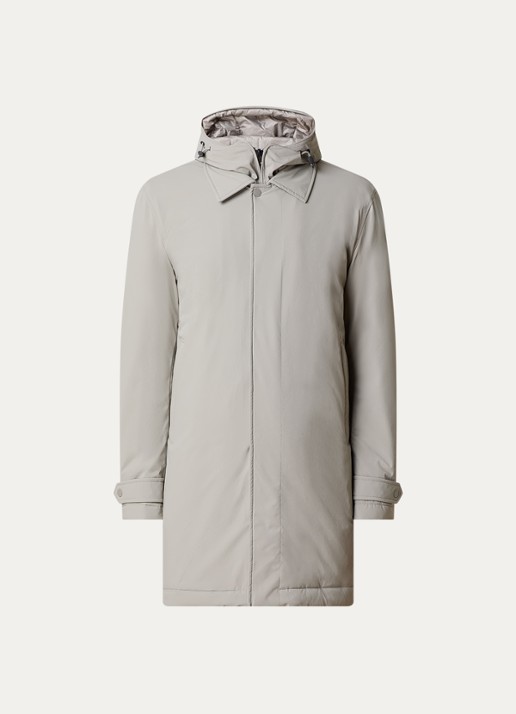 Woolrich Gewatteerde parka met afneembare capuchon - voorkant 4 grijs