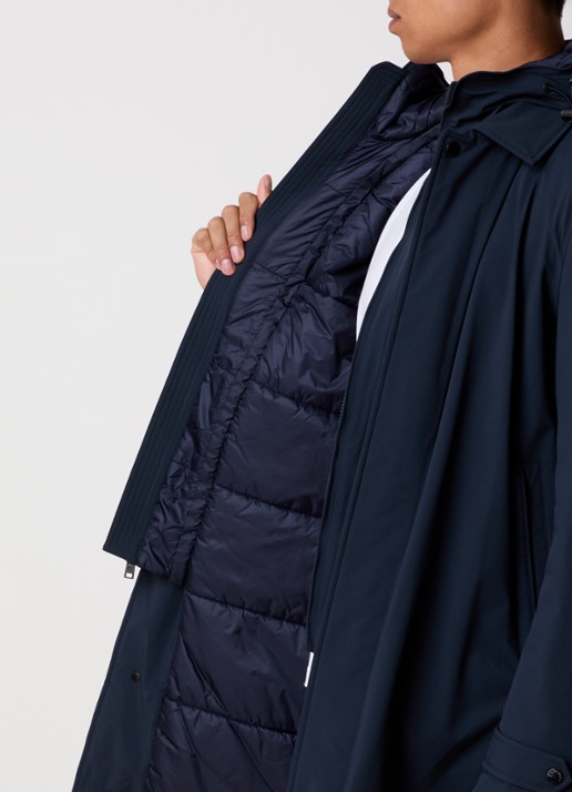 Woolrich Gewatteerde parka met afneembare capuchon - detail 4 donkerblauw