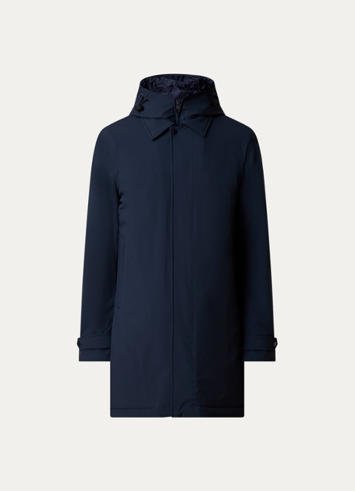 Woolrich Gewatteerde parka met afneembare capuchon - voorkant 5 donkerblauw