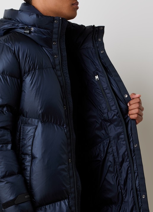 Woolrich Gewatteerde parka met donsvulling en capuchon - detail 5 donkerblauw
