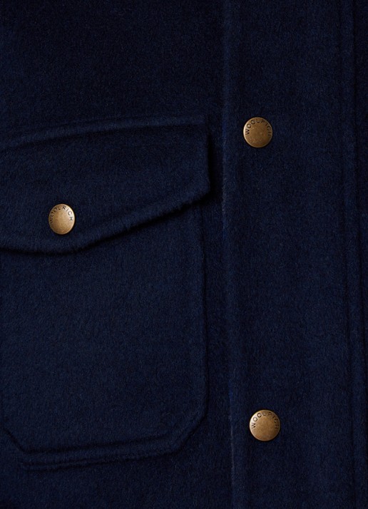 Woolrich Jack in wolblend met klepzakken - detail 3 donkerblauw