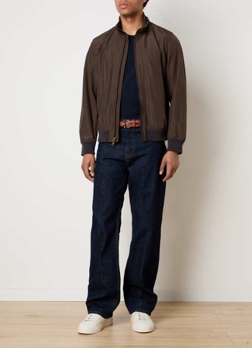 Woolrich Jack met logo en steekzakken - voorkant 3 lichtbruin