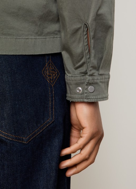 Woolrich Jack met steekzakken - detail 2 olijfgroen