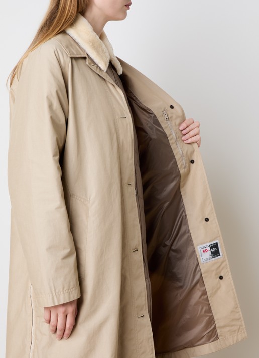 Woolrich Mantel met steekzakken en uitneembare voering - detail 2 beige