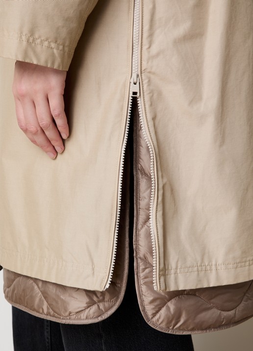 Woolrich Mantel met steekzakken en uitneembare voering - detail 3 beige
