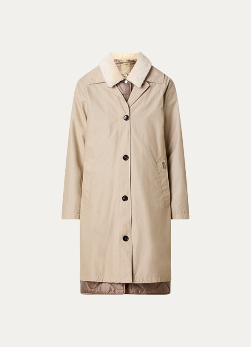 Woolrich Mantel met steekzakken en uitneembare voering - voorkant 4 beige