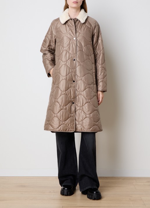 Woolrich Mantel met steekzakken en uitneembare voering - voorkant 5 beige