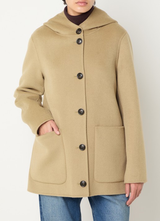 Woolrich Mantel van scheerwol met opgestikte zakken