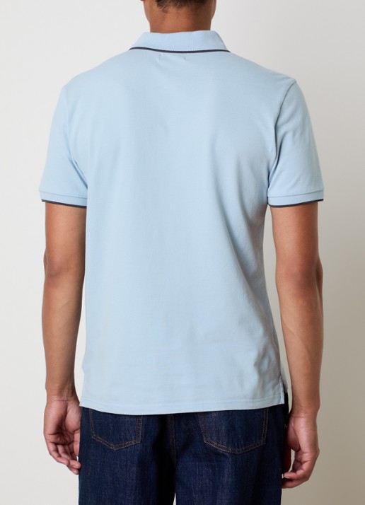 Woolrich Monterey regular fit polo met logoborduring - achterkant 5 lichtblauw