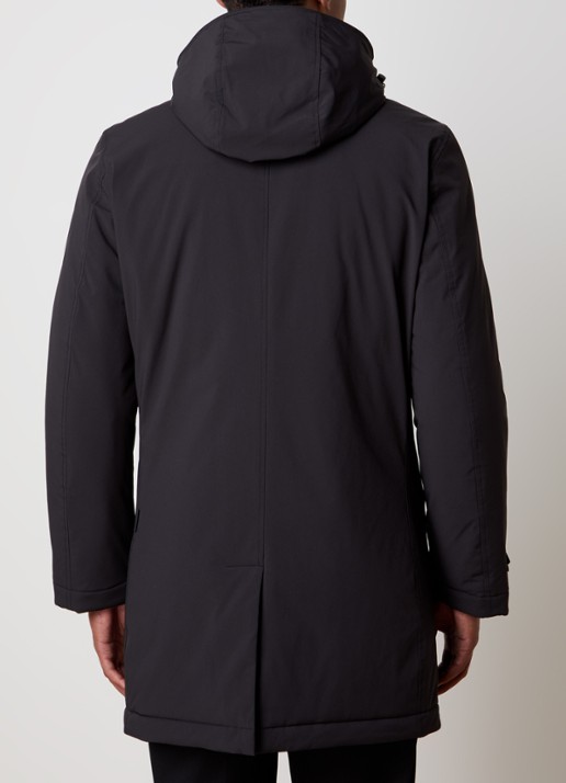 Woolrich Parka met capuchon en ritszakken - achterkant zwart