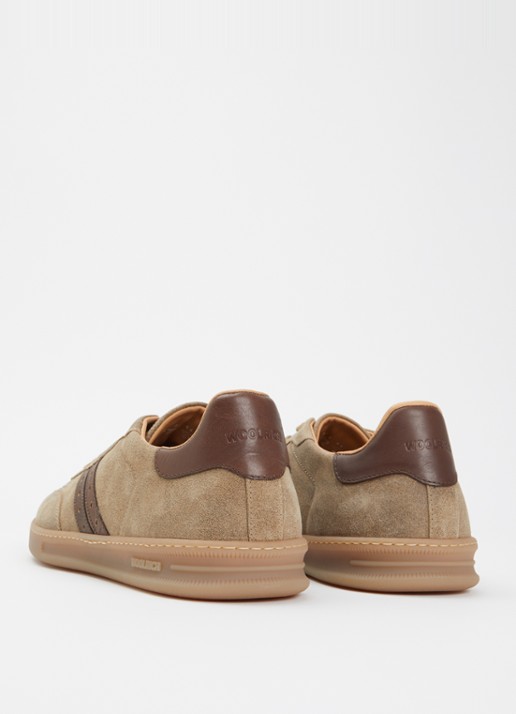 Woolrich Samba sneaker van suède met details van leer  - achterkant 4 zwart