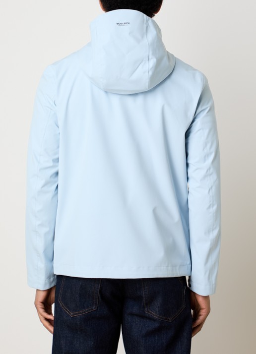 Woolrich Softshell jack met capuchon - achterkant 3 lichtblauw
