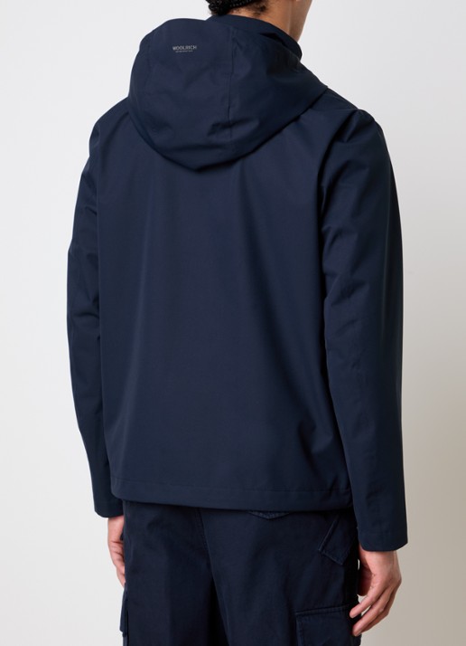 Woolrich Softshell jack met capuchon - achterkant donkerblauw