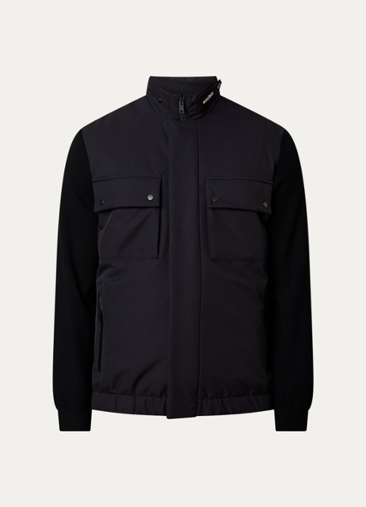 Woolrich Softshell jack met ritszakken - voorkant zwart