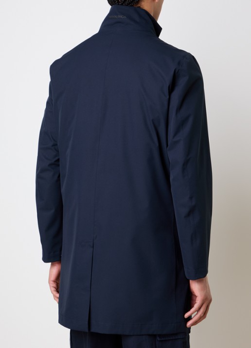 Woolrich Softshell parka met ritszakken - achterkant 3 donkerblauw