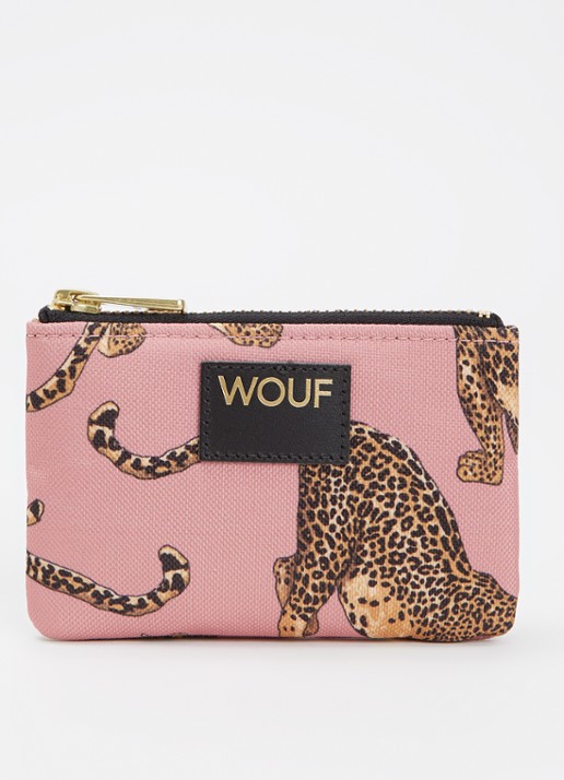 Wouf Blush portemonnee met print - detail zalmroze