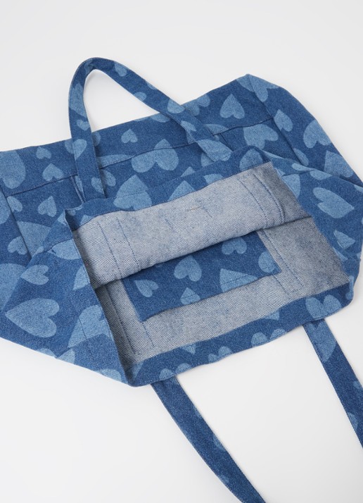 Wouf Cuore shopper van  katoen  - detail 2 indigo