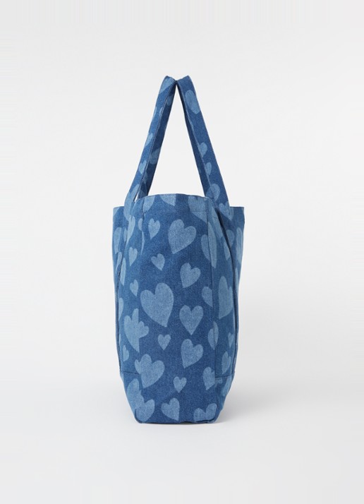 Wouf Cuore shopper van  katoen  - detail 3 indigo