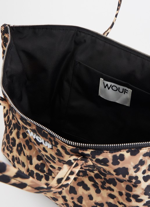 Wouf Feline shopper met panterprint - detail 3 camel