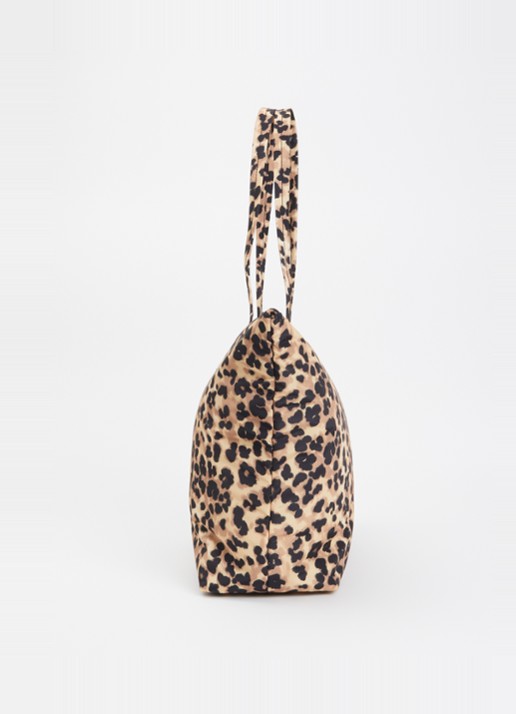 Wouf Feline shopper met panterprint - detail 4 camel