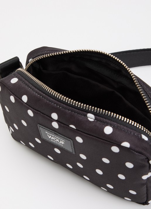 Wouf Grace Mini crossbodytas met stippenprint - detail 2 zwart