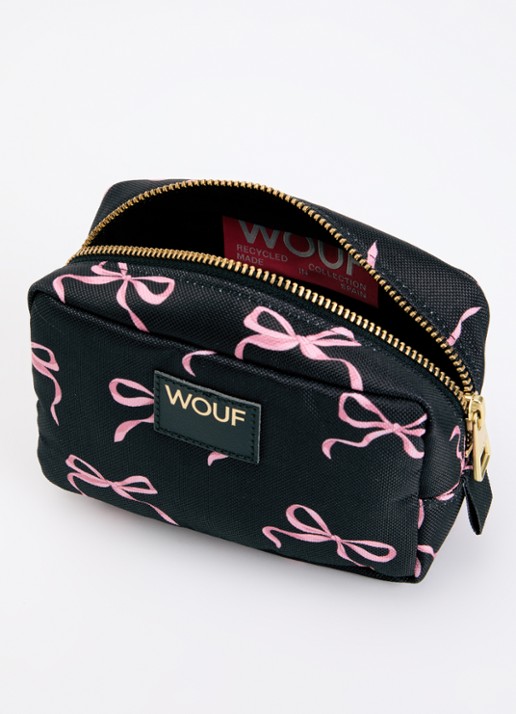 Wouf Juliette make-up tas met print - voorkant 2 zwart