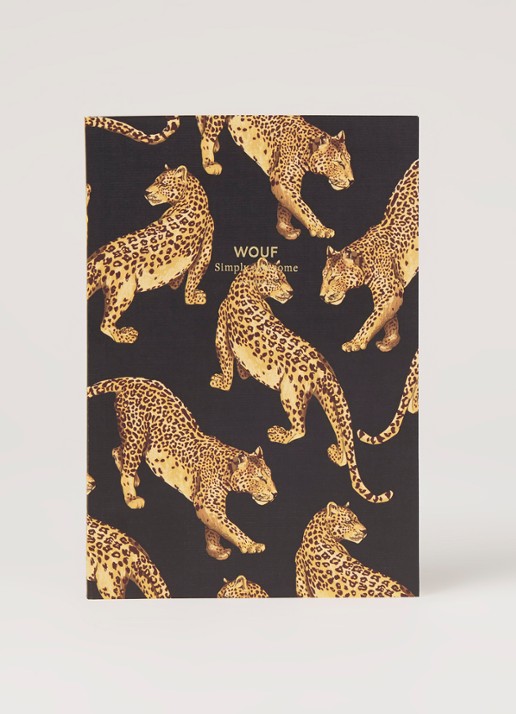 Wouf Leopard A5 gelineerd noititieboek - voorkant 2 zwart
