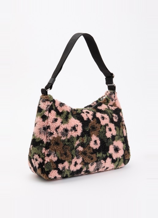 Wouf Margot Hobo schoudertas van teddy met print - achterkant 5 multicolor