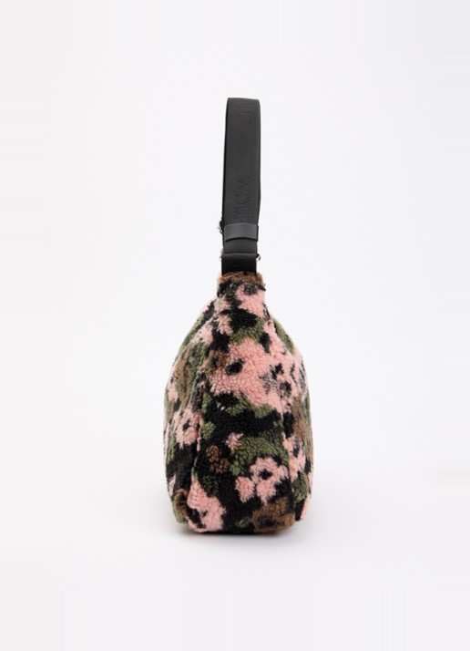 Wouf Margot Hobo schoudertas van teddy met print - detail 2 multicolor