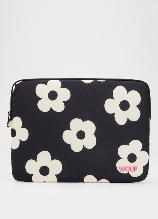Wouf Night Daisy laptophoes 13 en 14 inch met bloemenprint