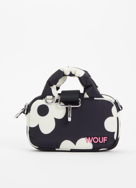 Wouf Night Daisy mini handtas met afneembare schouderriem  - voorkant 5 zwart